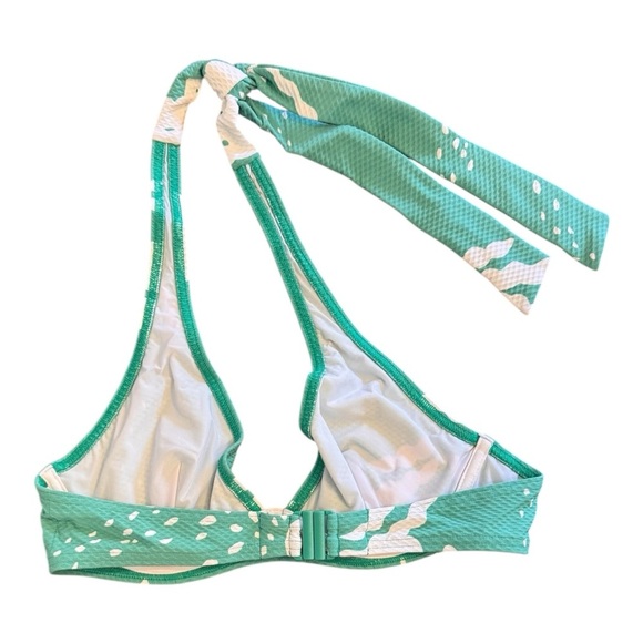 MAISON LEJABY Tropical stretch-piqué halter-neck bra sized bikini top NWT - Picture 6 of 7